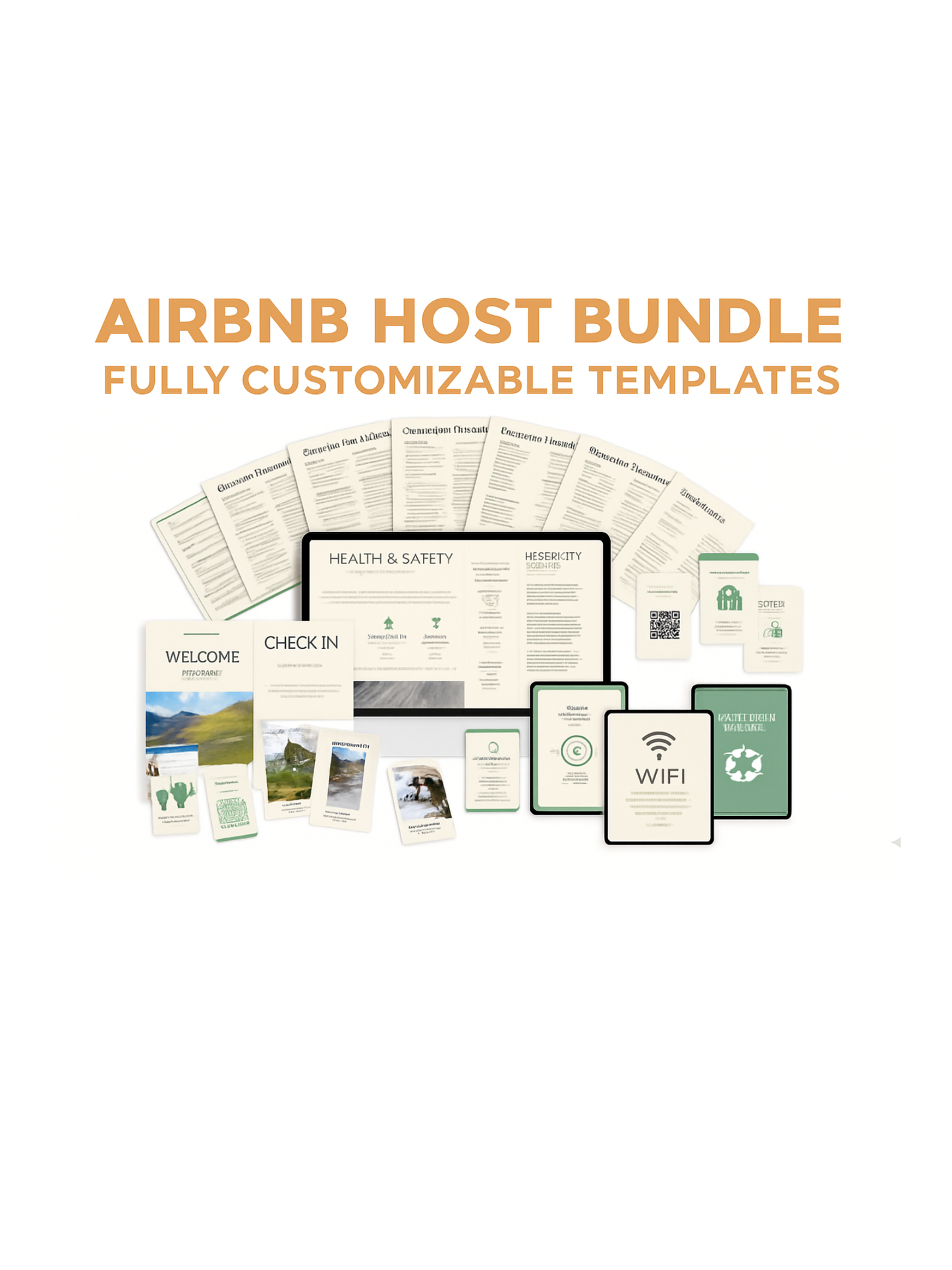 (DIGITAL DOWNLOAD) AIRBNB HOST BUNDLE FULLY CUSTOMIZABLE TEMPLATE