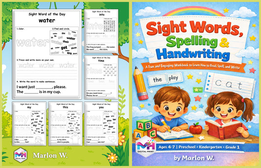 Sight Words, Spelling & Handwriting (100 Pages)_ Digital Download
