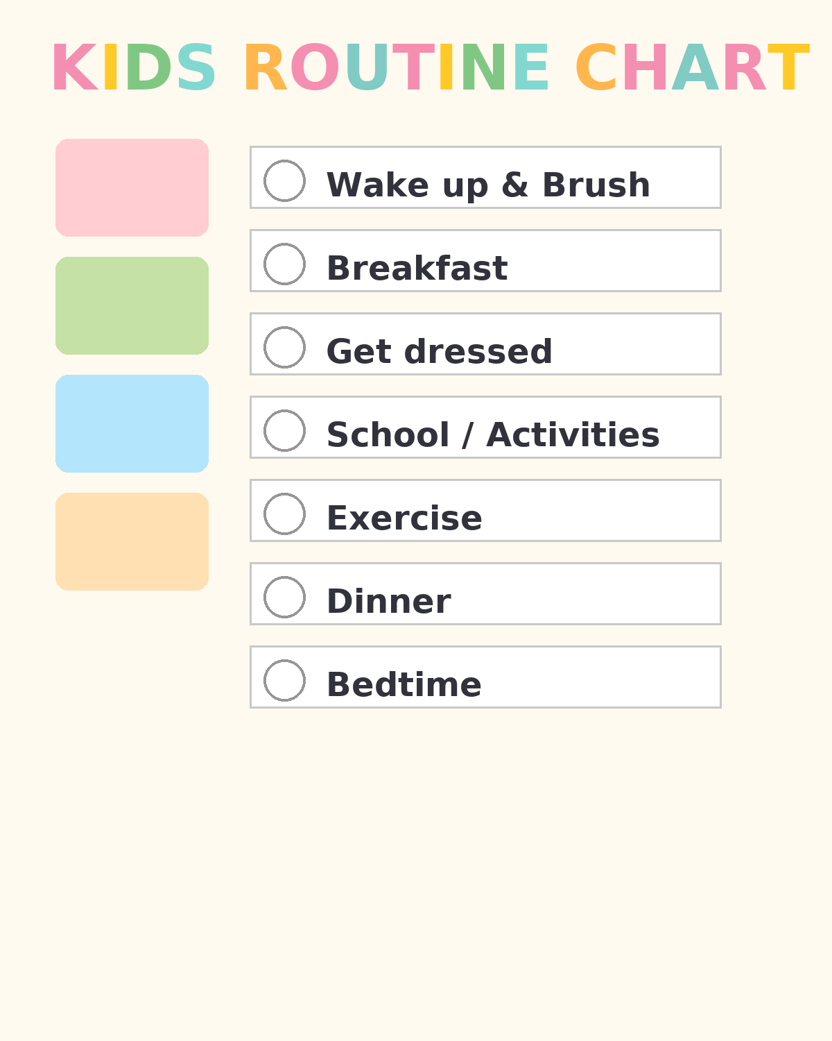 Digital Planner Bundle -Kids Routine Chart and Kids Flip Chart