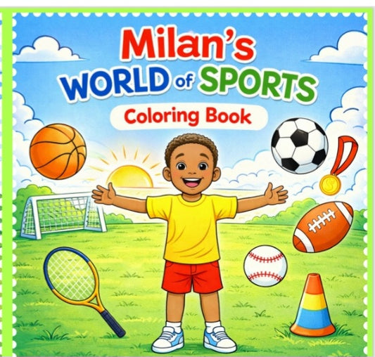 Milan's World of Sports Coloring Book (Digital Download)